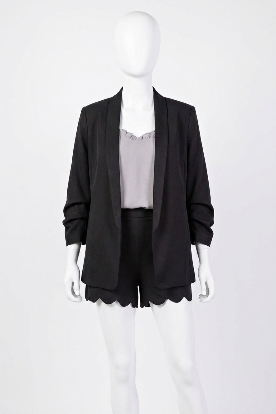 NEW EE:SOME classic shawl lapel collar blazer in black
